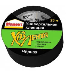 Лента хозяйственная "Момент" универсальная черная 10м 48шт/уп (1690072)