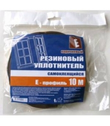 Уплотнитель для окон E-профиль 10м резиновый белый арт.URB010E 100шт/уп