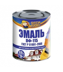 Эмаль ПФ-115 Стандарт ОПТИЛЮКС вишневая 0,9кг (3513) 14шт/уп