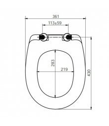 Сиденье для унитаза ID-136 Dp Sc белое (IDDIS) дюропласт, микрофлифт - схема